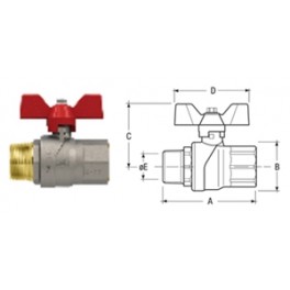 VALVOLA A SFERA MF 1" A FARFALLA EVOLUTION