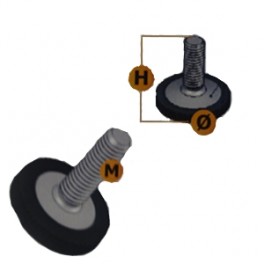 PIEDINO X MOBILI D.28 VITE M8X22 ACCIAIO ZINCATO