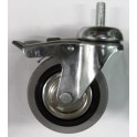 RUOTA GOMMA GRIGIA PERNO M10 E FRENO MM.60