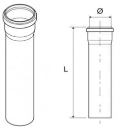 TUBO SCARICO C/BICCHIERE D.32 MM.500 TUBO SCARICO C/BICCHIERE D.32 MM.500